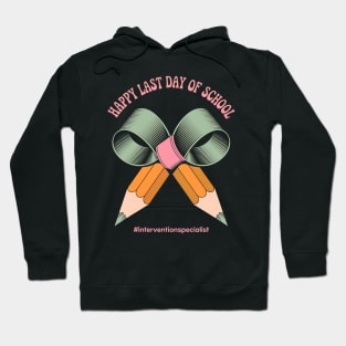 Intervention Specialist Last Day of School Coquette Bow Hoodie